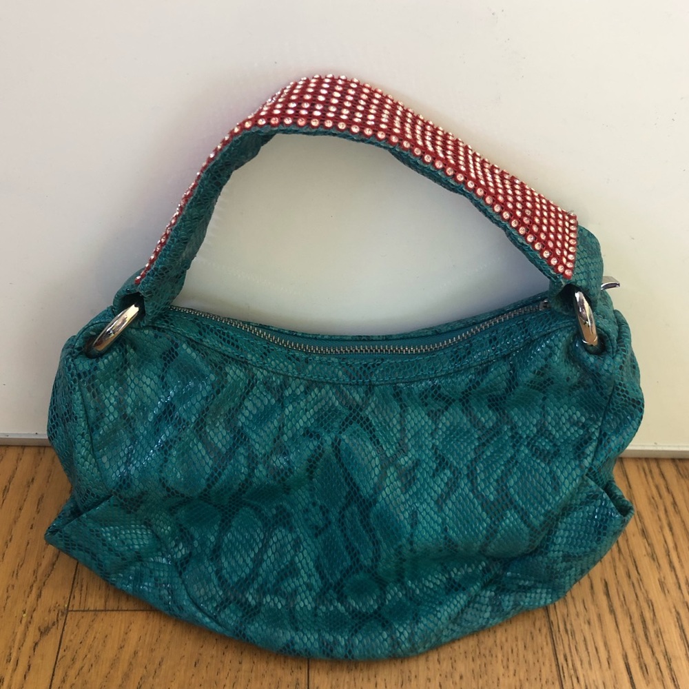 DXtouch snake skin handbag with Swarovski crystals